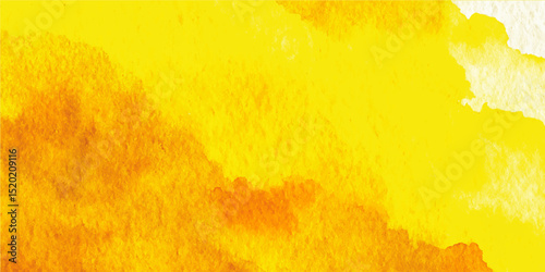 Vibrant orange background with splatters of yellow paint. yellow and orange watercolour background with copy space