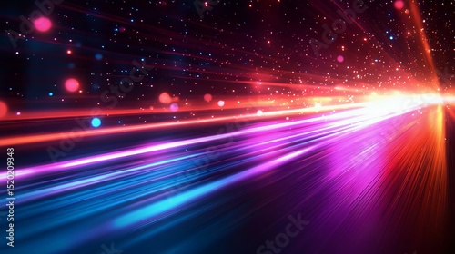 Colorful light streaks create a dynamic and vibrant background  perfect for abstract designs or tech-themed projects.