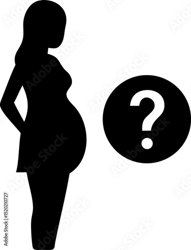 Conceptual illustration featuring pregnancy questions with a subtle shadow effect suitable for banners and advertisements related to prenatal care and