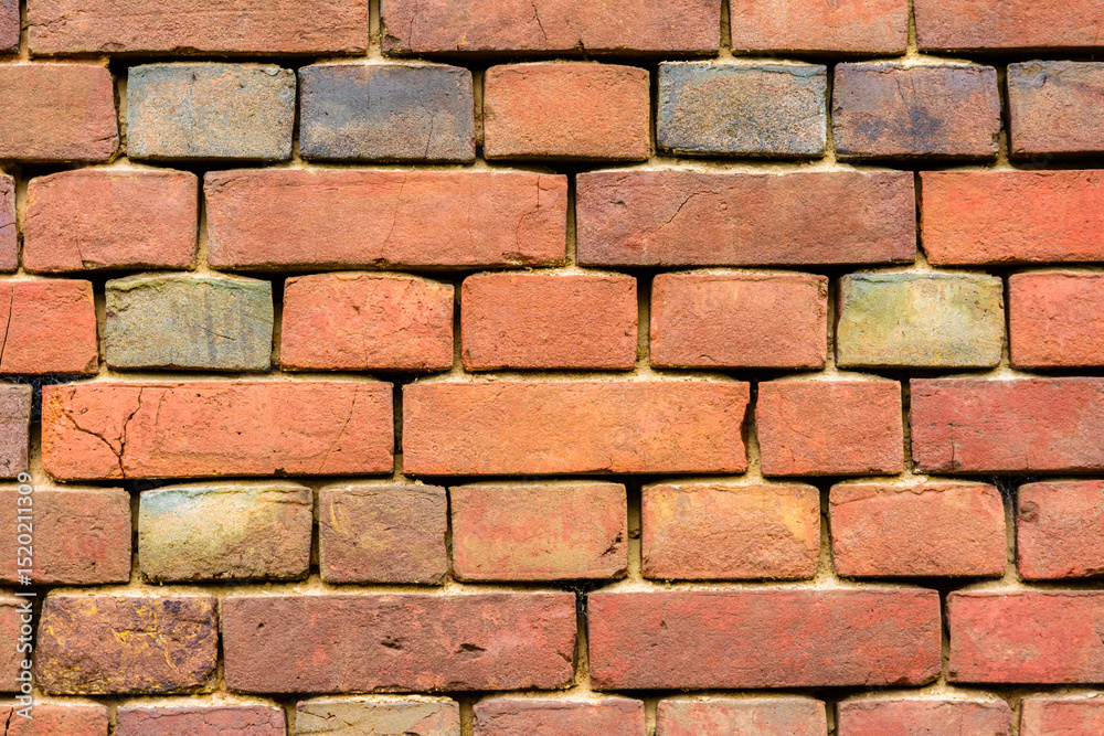 Fototapeta premium Old wall of red bricks for the background