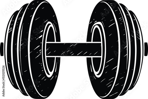 Dumbbell Sketch, Minimalist Fitness Design for Powerful Exercise Illustration 
