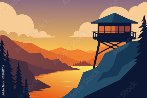 sunset in the mountains