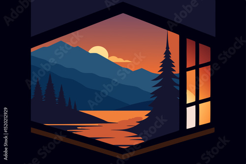 sunset on the mountain