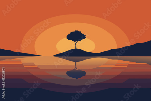 sunset in the mountains