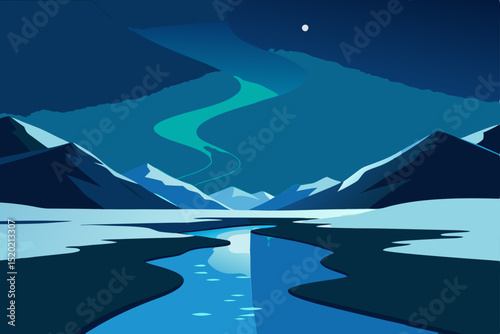 winter landscape with mountains and snow