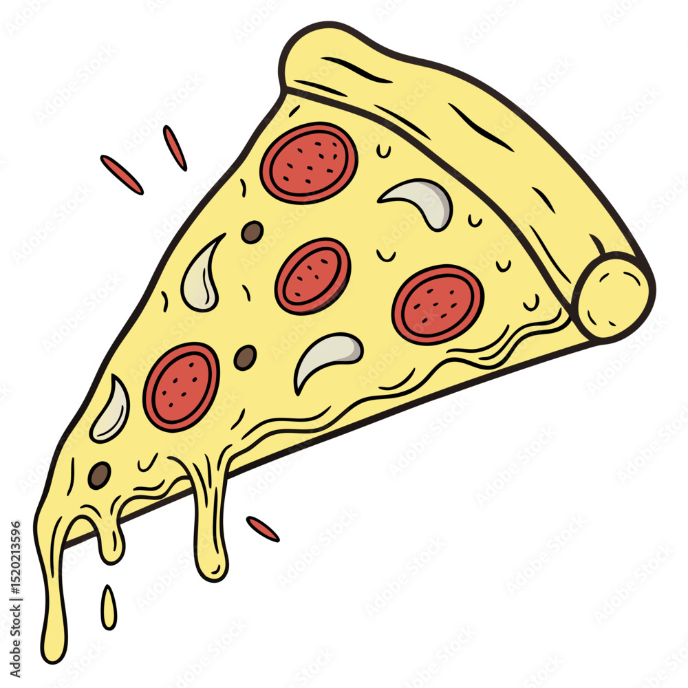 Delicious Slice of Pizza With Pepperoni and Cheese Melting Off Delicious Slice of Pizza With Pepperoni and Cheese Melting Off