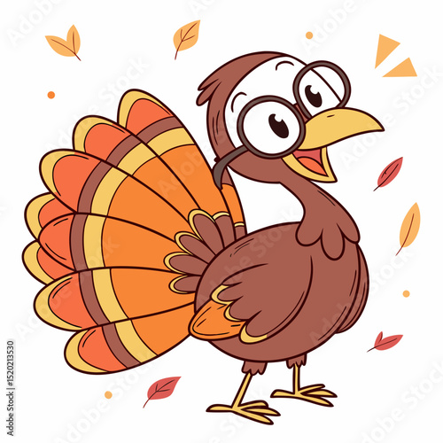 A Funny Thanksgiving Turkey Celebrating Fall Season with Happiness