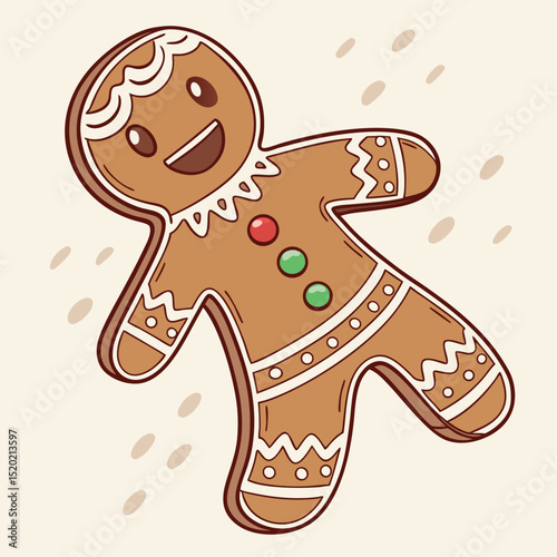 Delightful Gingerbread Man Illustration for Festive Holiday Season