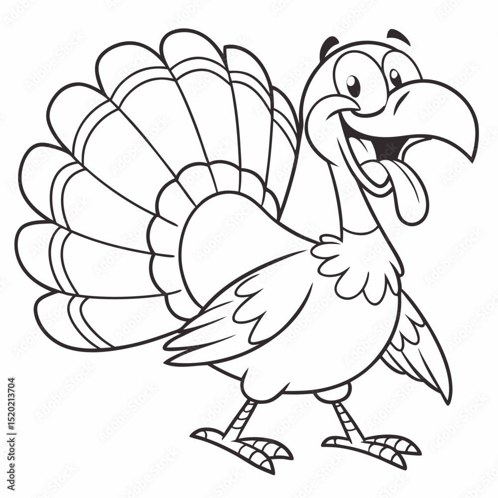 Fototapeta premium Festive Turkey Illustration for Thanksgiving Celebrations and Holiday Season Fun