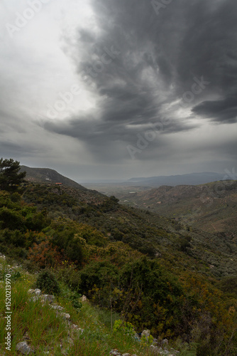 storm clouds near the valley that near the sirince village in Izmir