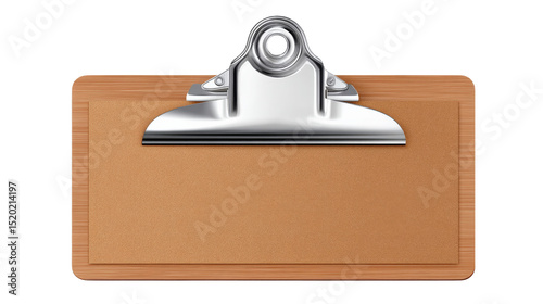 Wooden Clipboard with Metal Clip and Cork Surface for Document Organization