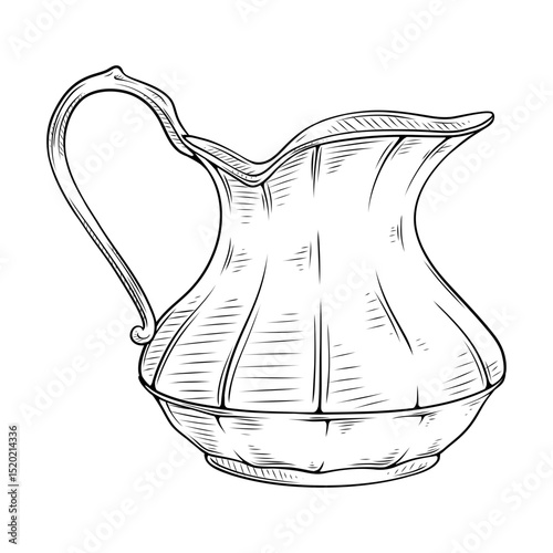 teapot line art illustration hand drawn