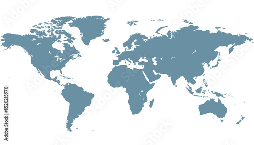 World map. Grey modern vector map. Silhouette map