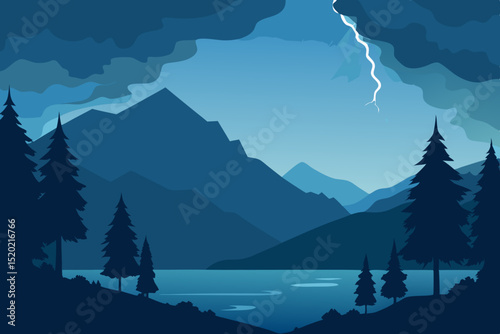 winter landscape with mountains