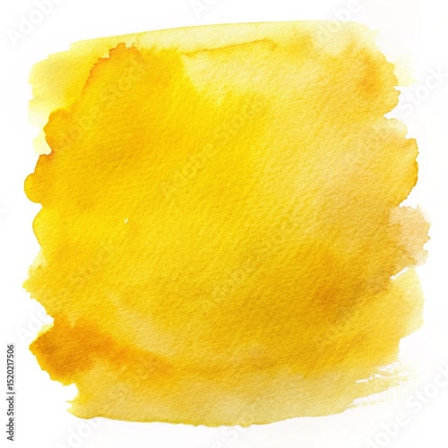 Yellow art hand paint watercolor on white background