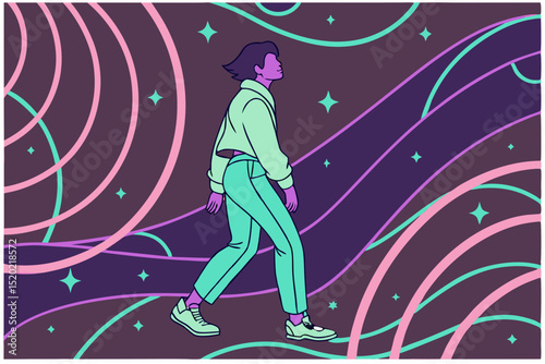 Surrealism, Psychedelic Art, Walking into the Cosmos