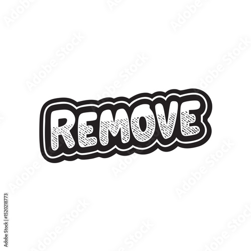 Bold remove text design for creative projects and signage