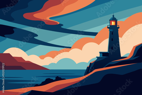 lighthouse in the sea