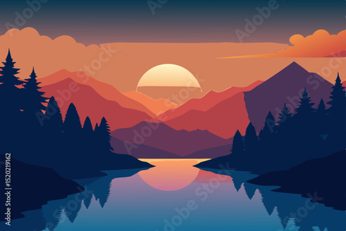 sunset over the mountains