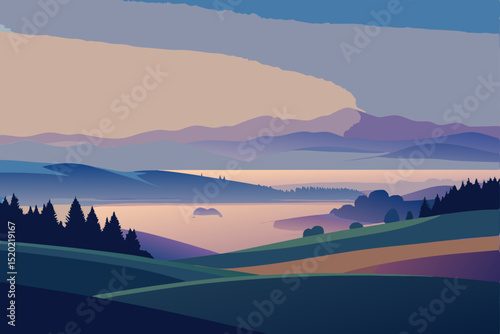 landscape with mountains