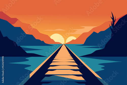 sunset on the river