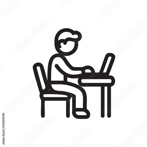 Focused individual at desk engaging with laptop