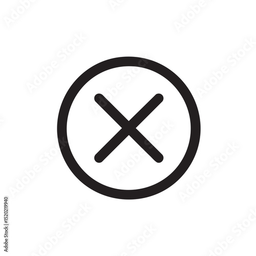 Icon of a circular cross mark symbolizing rejection and error