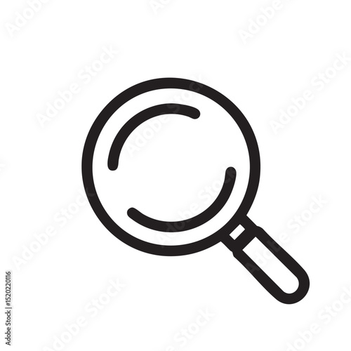 Simple magnifying glass icon for search and discovery