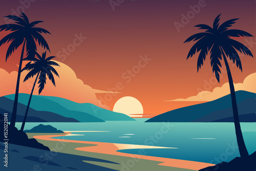 sunset on the beach