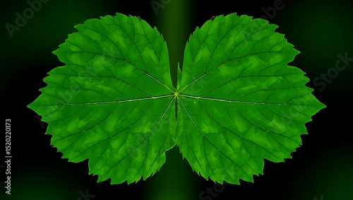 Vibrant Green Leaf Close-up Nature's Intricate Beauty