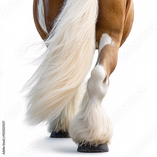 Majestic White Horse Portrait. Equestrian Beauty in Motion with Detailed Mane and Tail - The Perfect Equine Photography for Horse Lovers