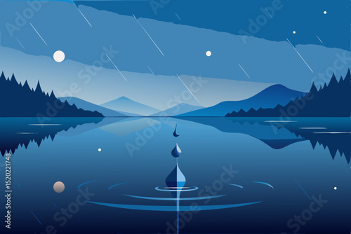 mountain landscape with lake and mountains