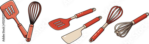 Kitchen Utensils Minimalist Vector Set for Cooking Baking and Culinary Arts Design Concepts
