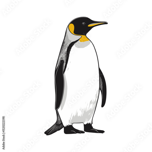 Elegant Penguin's Pose: An illustrated penguin stands with dignity.