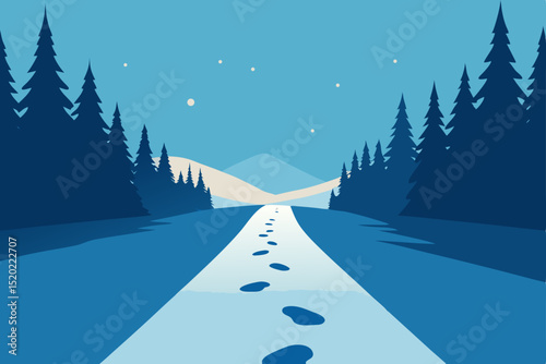 winter road in the mountains
