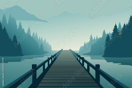 wooden bridge over lake