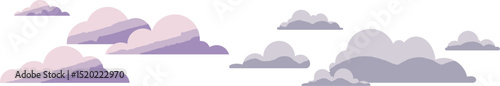 Abstract Clouds Minimalist Vector Design for Weather Forecast and Environmental Concepts