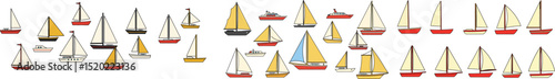 Sailboat Minimalist Vector Art for Nautical Travel and Summer Vacation Themes