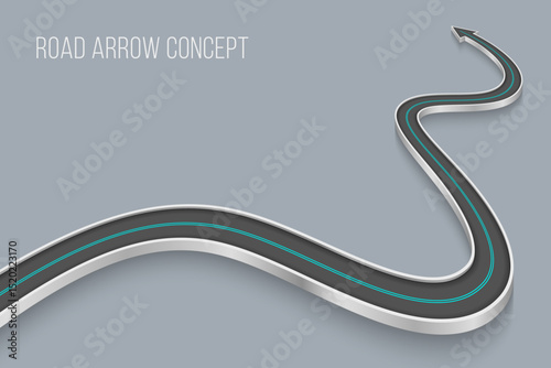 Winding 3d road infographic concept on a white background. Timeline template.