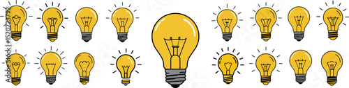 Light Bulb Minimalist Vector Graphic for Innovation Creativity Idea Generation and Problem-Solving Concepts
