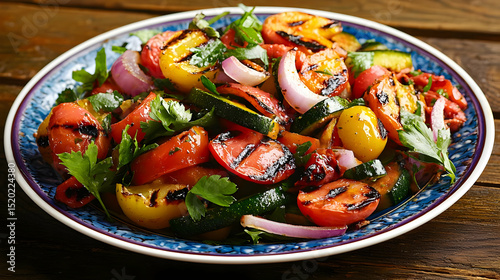 Grilled Vegetable Salad On Plate
