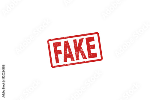 Fotografie Red Fake stamp sticker with grunge vector illustration