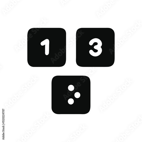 Dice with numbered icons in EPS format.