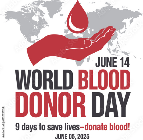 World map background with hand and drop highlighting international donor awareness and health message