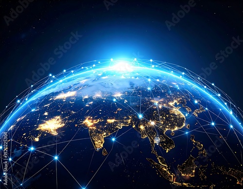 Global network connecting Earth