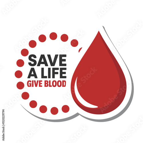 Abstract red drop with text save a life give blood used as awareness poster or digital campaign art