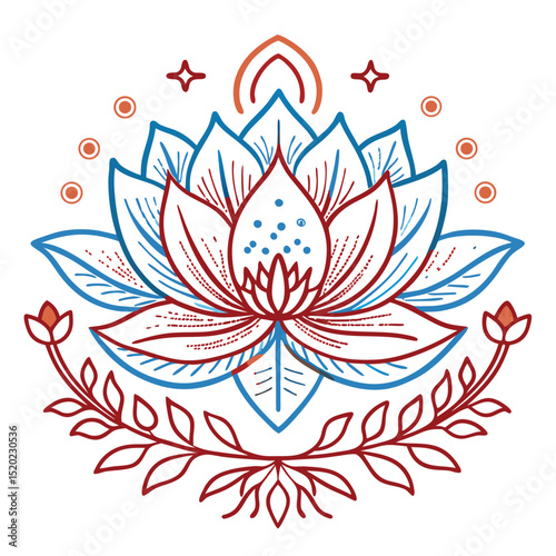 Ornate Lotus Flower Mandala Spiritual and Symbolic Art Illustration