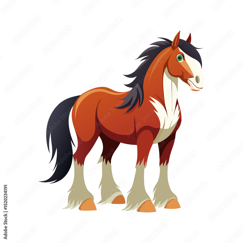Majestic Clydesdale Horse Illustration A Stunning Portrait of a Powerful Draft Horse with Feathered Legs Majestic Clydesdale Horse Illustration A Stunning Portrait of a Powerful Draft Horse with Feathered Legs
