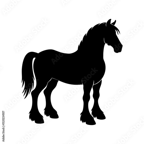 Canvas Print Majestic Clydesdale Horse Silhouette A Powerful and Elegant Equine Illustration