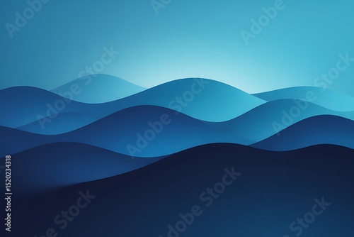 Abstract undulating gradient background showcasing cool blue and navy layers
